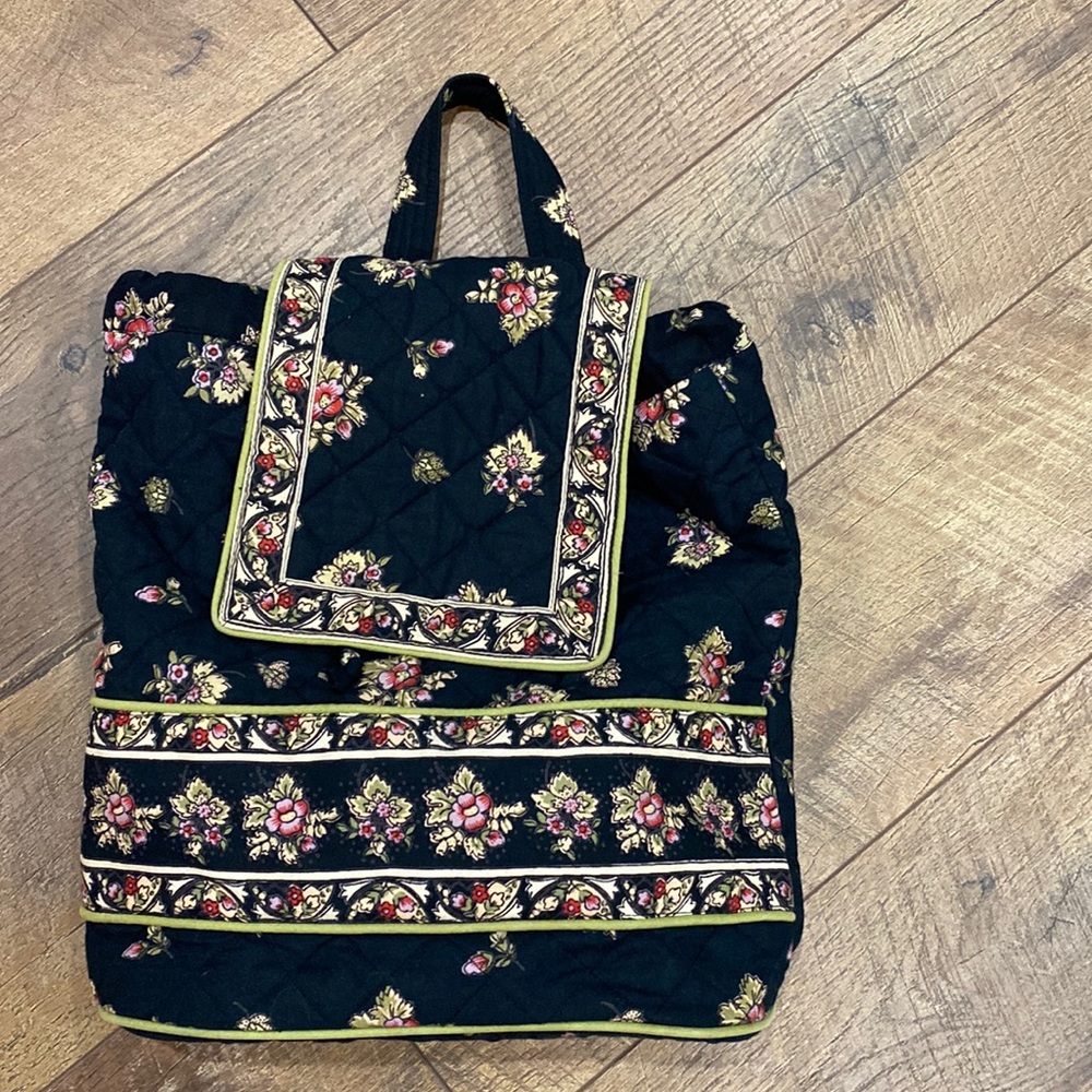 Victorian Heart Women’s Black Floral Backpack Purse & Bag